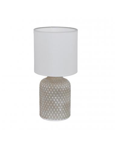 EGLO 97774 - BELLARIVA Fabric Lamp in Gray Ceramic and Textile