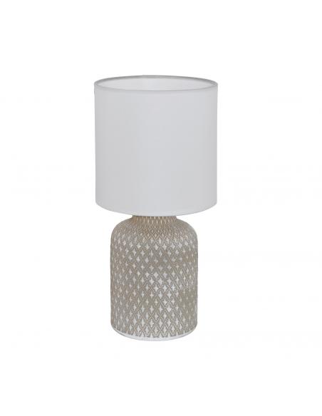 EGLO 97774 - BELLARIVA Fabric Lamp in Gray Ceramic and Textile
