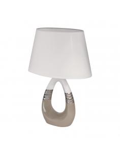 EGLO 97775 - BELLARIVA 1 Fabric Lamp in Ceramic gray, brown, chrome, white and Textile