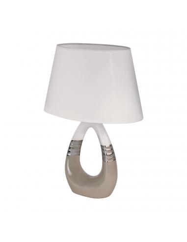 EGLO 97775 - BELLARIVA 1 Fabric Lamp in Ceramic gray, brown, chrome, white and Textile