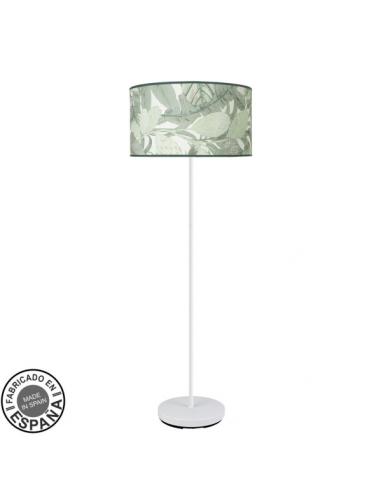 Fashion Salon Foot 1xe27 White/Green leaf 163x40x40cm