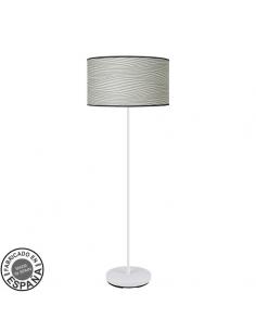 Pie Salon Moda 1xe27 Blanco/surco Gris 163x40x40cm