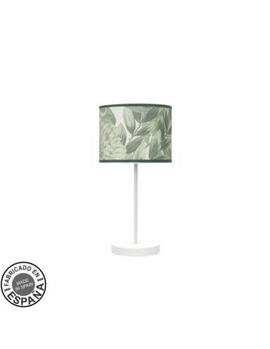 Moda Table Lamp 1xe14 White/Green leaf 42x17x17cm