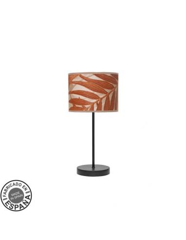 Sobremesa Moda 1xe14 Negro/hoja Caldera 42x17x17cm