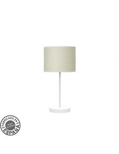 Sobremesa Moda 1xe14 Blanco/cañizo Blanco 42x17x17 Cm