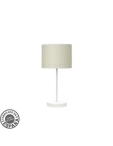 Sobremesa Moda 1xe14 Blanco/cañizo Blanco 42x17x17 Cm