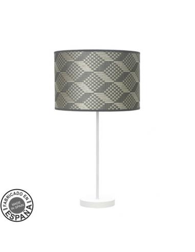 High Fashion Table Lamp 1xe27 White/tetris Gray 63x30 X30cm