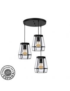 Guide Ceiling Light 3xe27 Black Regx42x42 Cm