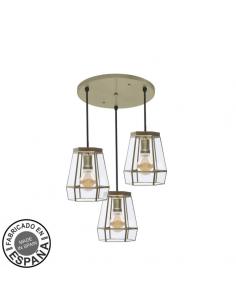 Regx42x42 Cm 3xe27 Leather Guide Ceiling Light