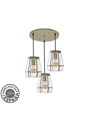 Regx42x42 Cm 3xe27 Leather Guide Ceiling Light