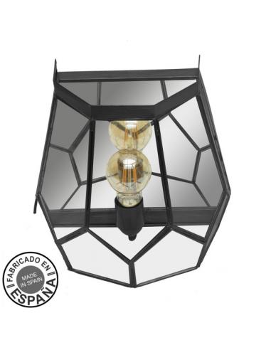 1xe27 black lens wall light 25x26x16 cm