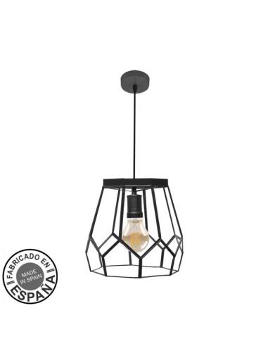 Large Lens Pendant 1xe27 Black Regx25x25cm