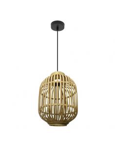 Diezma Pendant Black/Natural Bamboo 1xe27 Regx28x 28 Cm