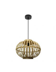 Guijo pendant black/natural bamboo 1xe27 regx37x37 cm