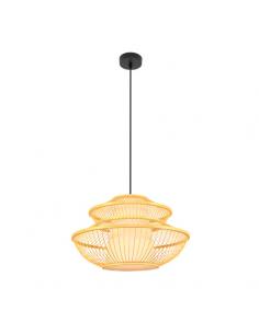 Bamboo Denzo Black/natural Pendant 1xe27 Regx50x50cm
