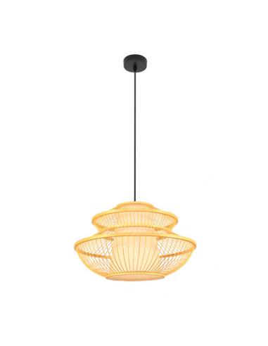 Bamboo Denzo Black/natural Pendant 1xe27 Regx50x50cm