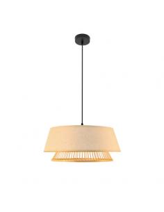 Taylor Bamboo Pendant Black/natural 1xe27 Regx50x50cm
