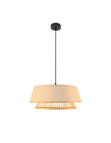 Taylor Bamboo Pendant Black/natural 1xe27 Regx50x50cm
