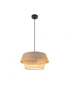 Yovani Bamboo Pendant Black/natural 1xe27 Regx46x46cm