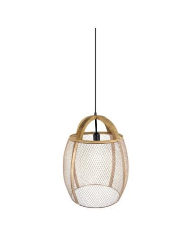 Coimbra Black/leather pendant 1xe27 Regx37x37cm