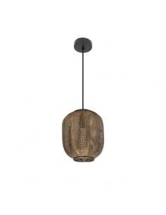 Trikala Black/Aged Leather Pendant 1xe27 Regx25x25 Cm