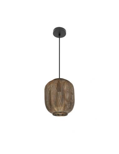 Trikala Black/Aged Leather Pendant 1xe27 Regx25x25 Cm