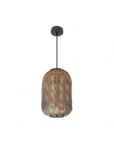 Trikala Pendant Black/Aged Leather 1xe27 Regx26x26 Cm