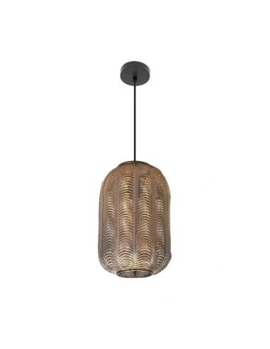 Trikala Pendant Black/Aged Leather 1xe27 Regx26x26 Cm