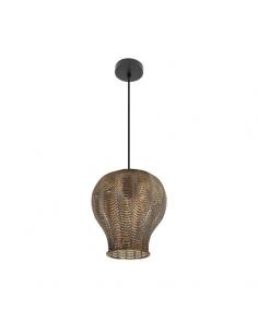 Trikala Pendant Black/Aged Leather 1xe27 Regx29x29 Cm