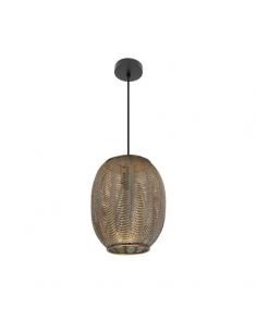 Trikala Pendant Black/Aged Leather 1xe27 Regx30x30 Cm