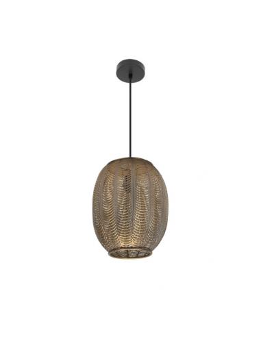 Trikala Pendant Black/Aged Leather 1xe27 Regx30x30 Cm