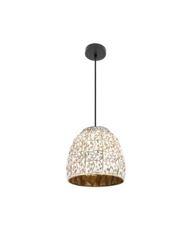 Tebas Black/white/gold pendant 1xe27 Regx33x33 Cm
