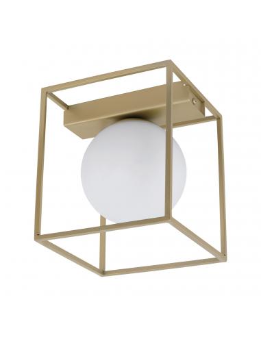 EGLO 97791 - VALLASPRA Living Room Lamp in Champagne Steel and Matte Opal Glass