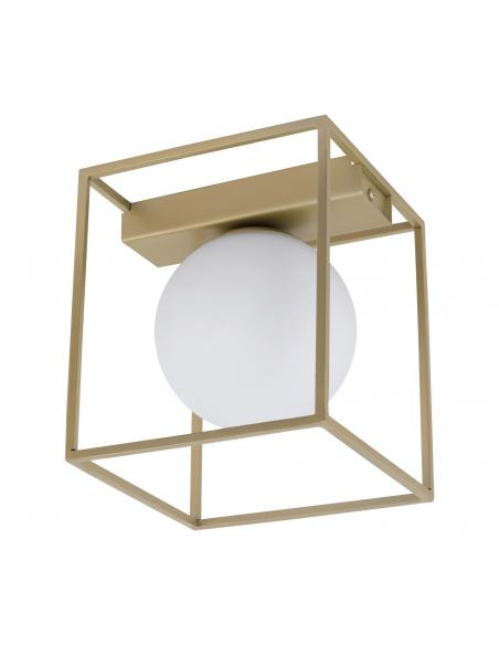 EGLO 97791 - VALLASPRA Living Room Lamp in Champagne Steel and Matte Opal Glass