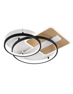 Azores Black/wood ceiling light 120w 3000-4000-6000k 9x50x50cm 10200lm C/remote