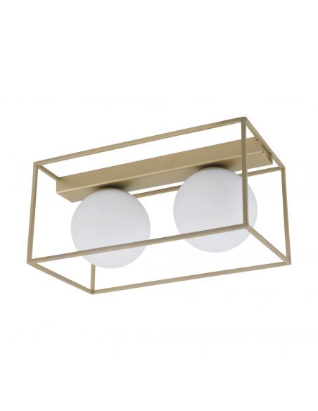 EGLO 97792 - VALLASPRA Living Room Lamp in Champagne Steel and Matte Opal Glass