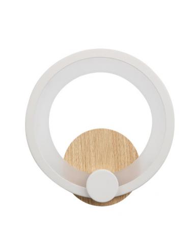Sydney Wall Light 10w 4000k White/Light Wood 19.5x19x 5 Cm 1300lm