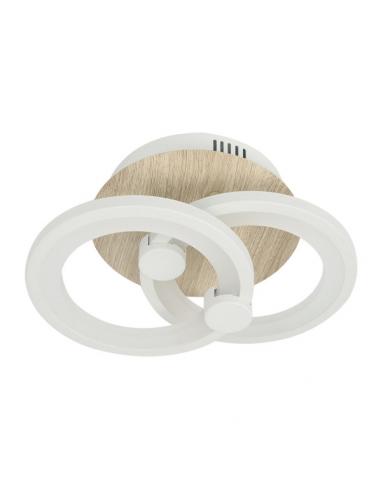 Sydney 32w 3000-4000-6500k White/Light Wood Ceiling Light 14x 30x20cm 4160 Lm Remote, dimmable, memory
