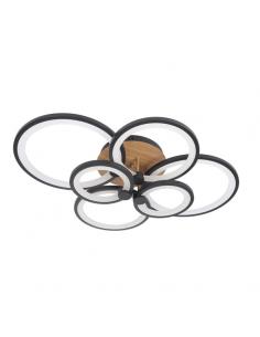 Plafon Sydney 134w 3000-4000-6500k Negro/madera Oscura 17x74x57cm 18090lm Remoto,regulable,memoria