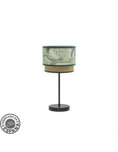 Small Table Lamp Congo 1xe14 Black/green-natural 42x18x18 Cm