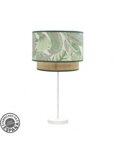 Large Table Lamp Congo 1xe27 White/green-natural 64x30x30 cm