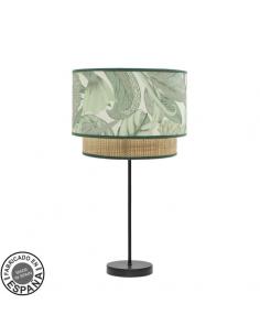 Sobremesa Grande Congo 1xe27 Negro/verde-natural 64x30x30 Cm