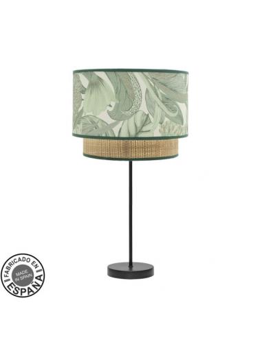 Sobremesa Grande Congo 1xe27 Negro/verde-natural 64x30x30 Cm