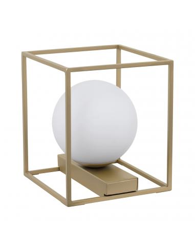 EGLO 97794 - VALLASPRA Living Room Lamp in Champagne Steel and Matte Opal Glass