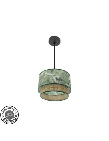 Congo 30d 1xe27 Black/green-natural pendant
