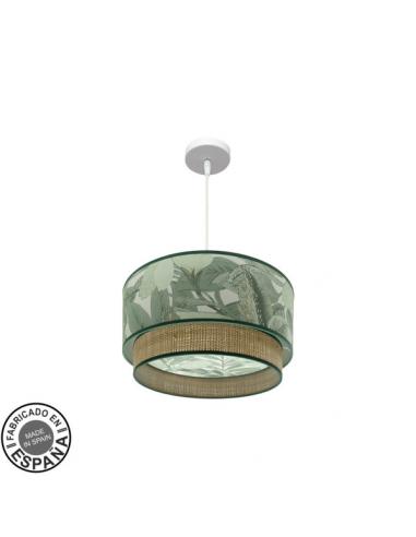 Congo 40d 1xe27 White/green-natural pendant