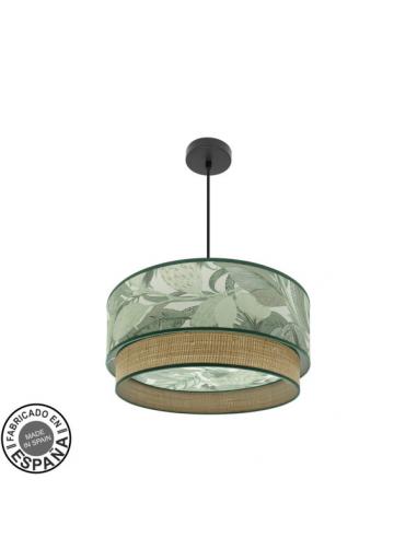 Congo 50d 3xe27 Black/green-natural pendant