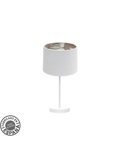 Small Desktop Lamp. Tunisia 1xe14 White/white-print