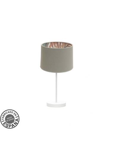 Small Desktop Lamp. Tunisia 1xe14 White/taupe-print