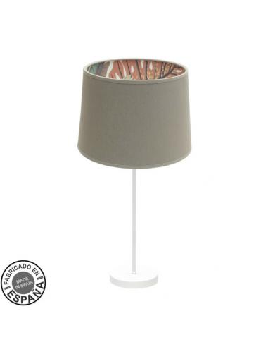Gr. Tunez Table Lamp 1xe27 White/taupe-print